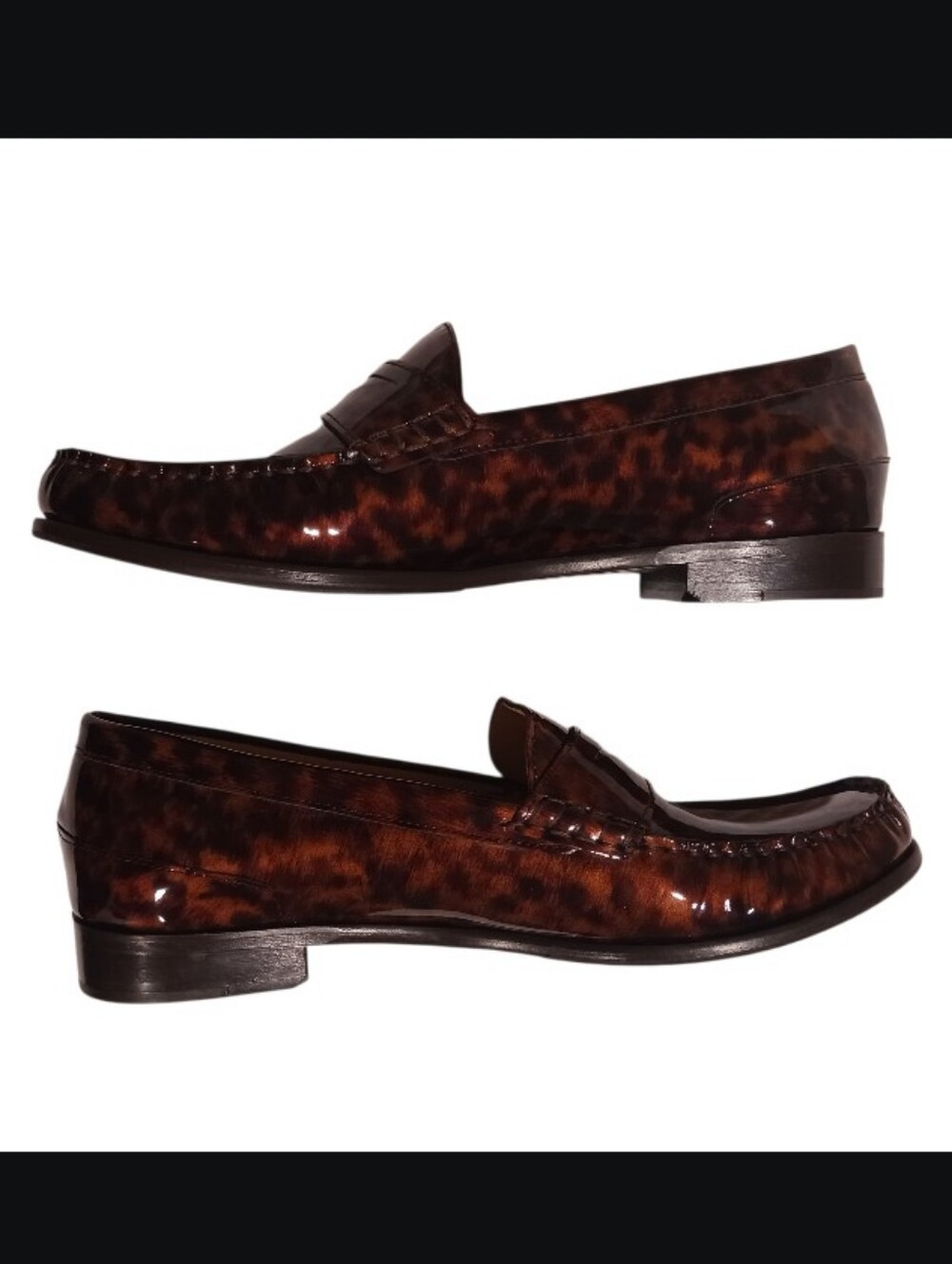 Cole Haan Tortoise Shell Patent Leather Loafer - Picture 3 of 12